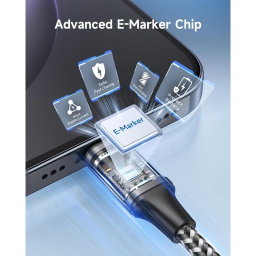 Cablu USB-C RAVIAD, 2 bucăți, 15 cm, încărcare rapidă 100W, pentru iPhone, Samsung, MacBook