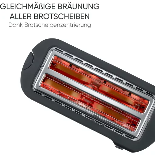 Severin AT 2591 4 szeletes hosszú részes kenyérpirító 1400W matt fekete