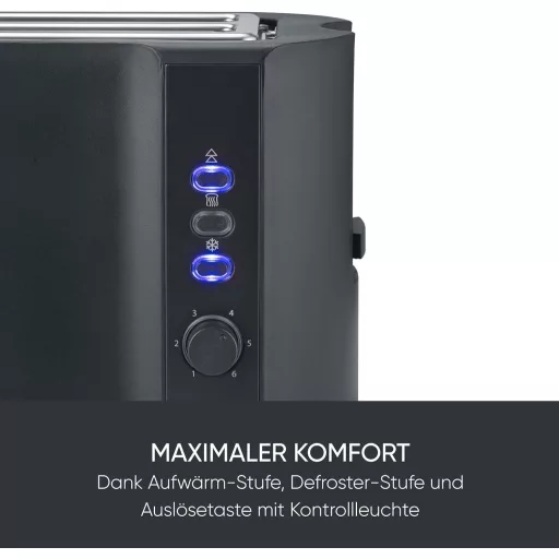 Severin AT 2591 4 szeletes hosszú részes kenyérpirító 1400W matt fekete