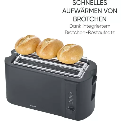 Severin AT 2591 4 szeletes hosszú részes kenyérpirító 1400W matt fekete