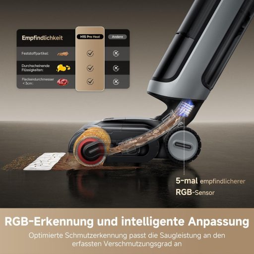 dreame H15 Pro meleg-hideg porszívó, 85°C vízzel, 22000Pa szívóerő, hajszáleltávolítás, robotkar, RGB érzékelés