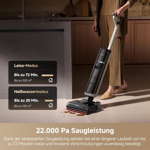 dreame H15 Pro meleg-hideg porszívó, 85°C vízzel, 22000Pa szívóerő, hajszáleltávolítás, robotkar, RGB érzékelés