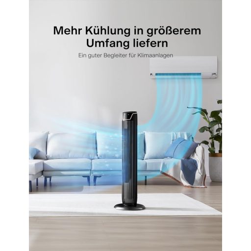 Pelonis Torony Ventilátor Távirányítóval, Csendes Állóventilátor Hálóhoz és Irodához