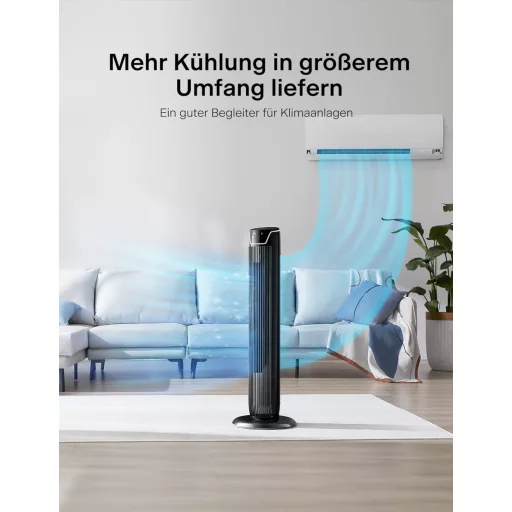 Stĺpový ventilátor Pelonis s diaľkovým ovládaním, tichý stojanový ventilátor do spálne a kancelárie