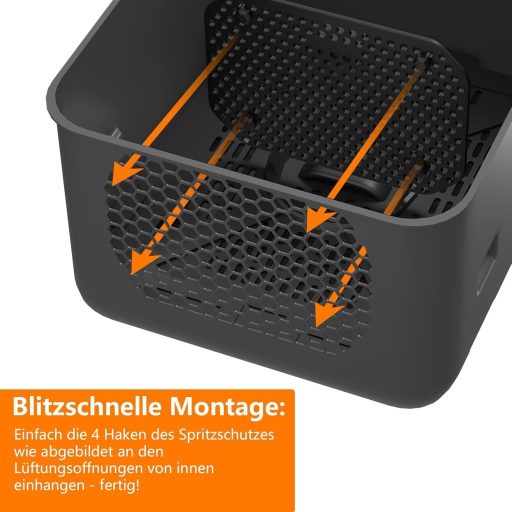 Silicone Splash Guard for Airfryer, Pack of 2, Black, Hot Air Fryer Accessories, Splash Guard Accessories, Reusable, for Protective Grille Against Grease Splash, Dishwasher Safe