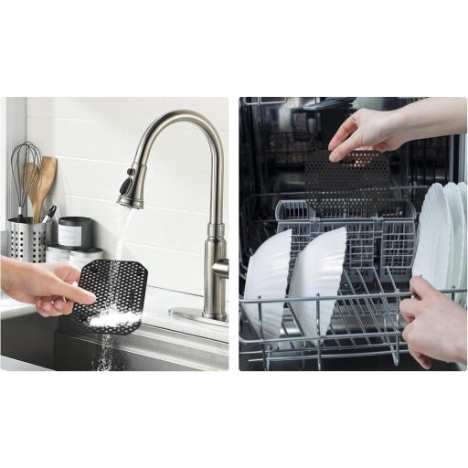 Silicone Splash Guard for Airfryer, Pack of 2, Black, Hot Air Fryer Accessories, Splash Guard Accessories, Reusable, for Protective Grille Against Grease Splash, Dishwasher Safe