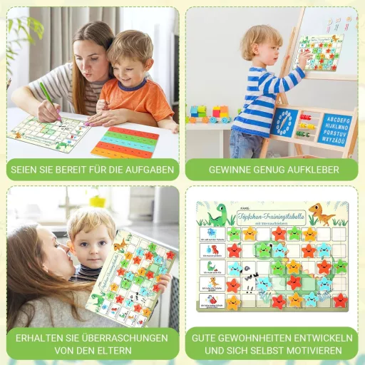 Khlerox Dinoszaurusz Tanító Tábla Wc-Edzéshez 40 Mágneses Csillag Matricával