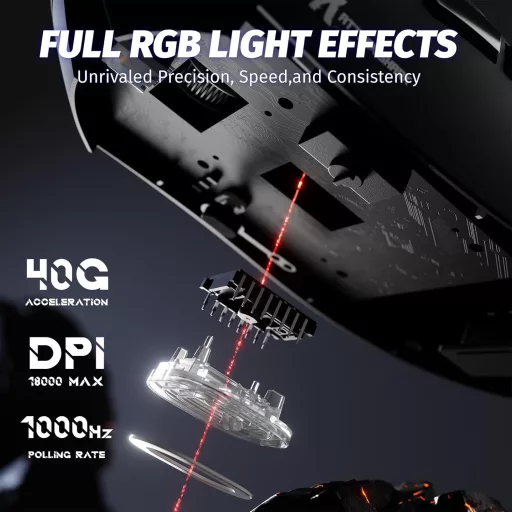 Set tastatură și mouse pentru gaming ATTACK SHARK X68 HE & R1, polling rate 8000 Hz, mouse wireless super ușor de 59g, 18000DPI, iluminare de fundal RGB