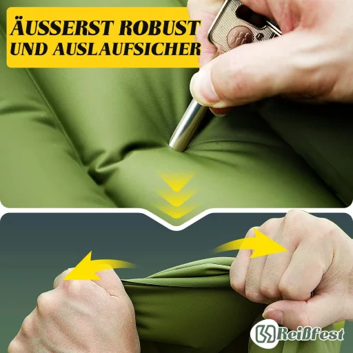 Saltea autogonflabilă de camping Myxslop 12 cm - Dublă, ultraușoară, cu pernă și pompă integrate - Pentru drumeții, camping, călătorii