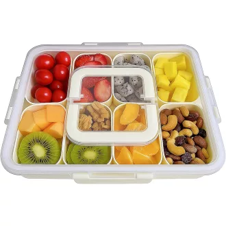   wenrescry 8 rekeszes snack doboz fedéllel és fogantyúval, mosogatógépben mosható