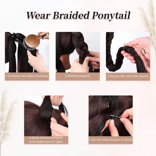 Fulang Hair 2 darabos fonott farok hosszabbító szintetikus hajból, hajgumival