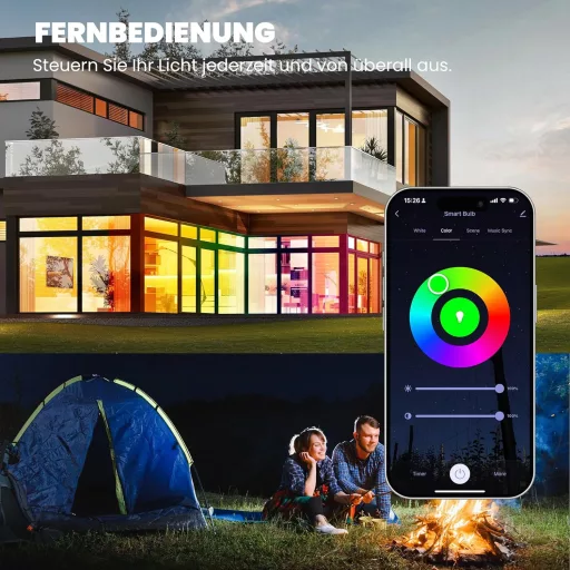 UPXNBOR E14 Smart LED izzó RGBWW 4,5W WiFi Alexa Google 2db