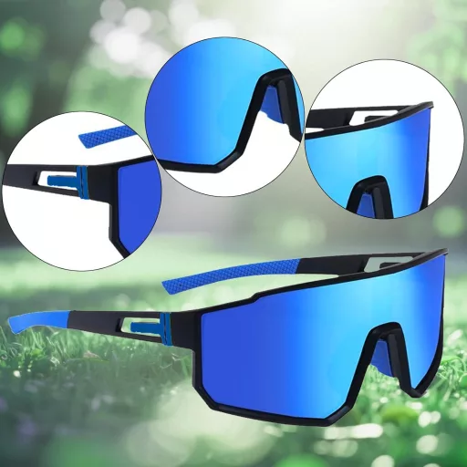 CXNXFD Polarizirane sportske naočale za bicikl, MTB, trčanje, UV zaštita, plavo/crne