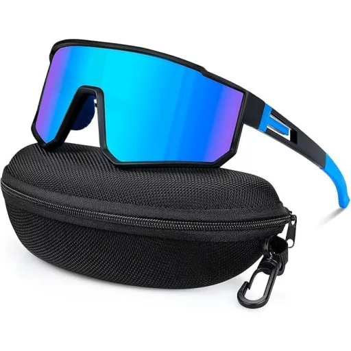CXNXFD Polarizirane sportske naočale za bicikl, MTB, trčanje, UV zaštita, plavo/crne