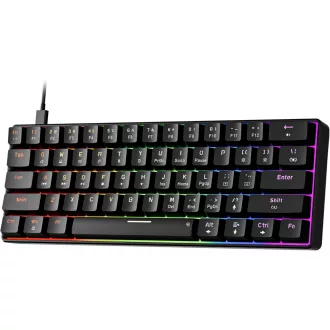   Newmen GM611 Gaming Mechanikus Billentyűzet LED 61 Gomb Piros Switch