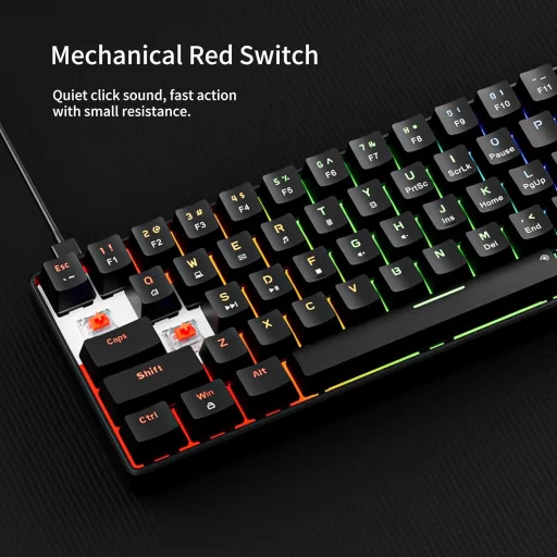Newmen GM611 Gaming Mechanikus Billentyűzet LED 61 Gomb Piros Switch