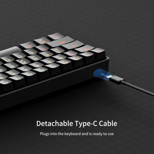 Newmen GM611 Gaming Mechanikus Billentyűzet LED 61 Gomb Piros Switch