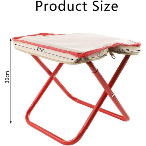Scaun de camping portabil HuaMuDM 30 cm, scaun pliant ușor din aluminiu cu șezut din pânză