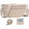 LANXINGLUO női crossbody táska kreditkártyatartóval, khaki színű válltáska