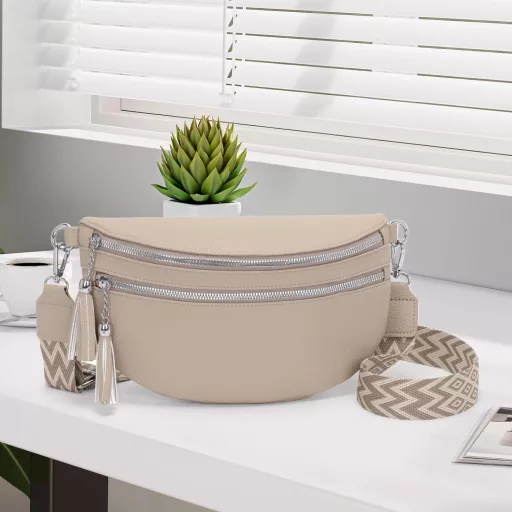 LANXINGLUO női crossbody táska kreditkártyatartóval, khaki színű válltáska