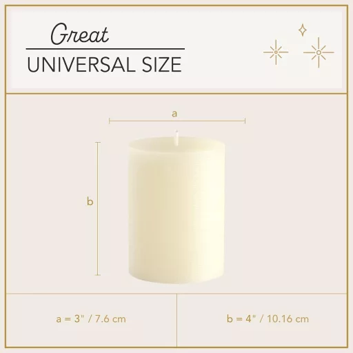 ELAORY Füstmentes Pillar Gyertya Ivory 7,5x7,5cm 3db Hygge Dekoráció