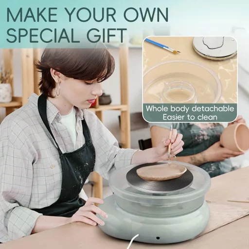 YCBTREE Elektromos Korongozó 12cm Folyamatos Sebességszabályzás Lábpedál 8 Részes Kiegészítő Zöld