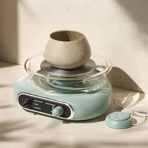 YCBTREE Elektromos Korongozó 12cm Folyamatos Sebességszabályzás Lábpedál 8 Részes Kiegészítő Zöld