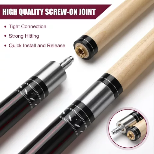 ASMPCUE 58" Biliárd Queue 20oz Kanadai Juhar 13mm Csúcs Profi