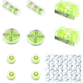   UOCAI 10 ks Mini vodováha s držiakom, malá libela na montáž kamier a obytných áut