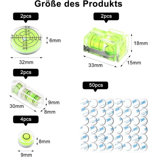 UOCAI 10 db Mini Szintmérő Szellőzővel, Kicsi Libella Kamera és Lakóautó Szereléshez