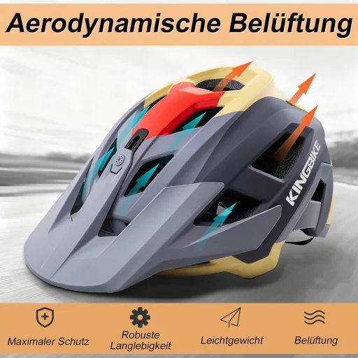 KINGBIKE NTA-8776 E-MTB kerékpáros sisak kameratalappal és állítható napellenzővel
