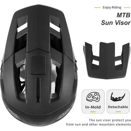 KINGBIKE Kerékpáros Sisak Lecsatolható Napellenzővel MTB Férfi Női Felnőtt
