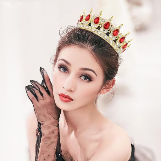 DRESHOW Krištáľová baroková tiara koruna dámska svadobná čelenka so štrasom princezná