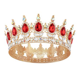   DRESHOW Krištáľová baroková tiara koruna dámska svadobná čelenka s kamienkami princezná