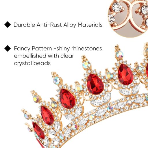 DRESHOW Krištáľová baroková tiara koruna dámska svadobná čelenka s kamienkami princezná