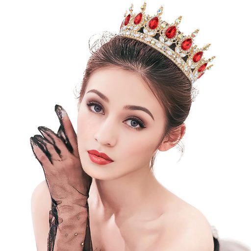 DRESHOW Kristály Barokk Tiara Korona Női Esküvői Fejdísz Strasszos Hercegnő