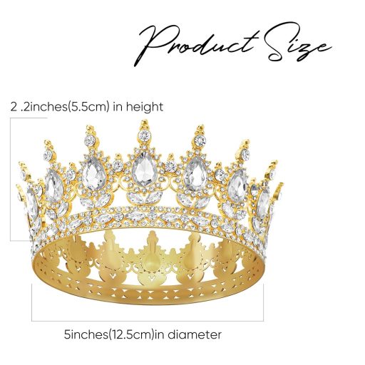 DRESHOW Kristály Barokk Tiara Korona Női Esküvői Fejdísz Strasszos Hercegnő