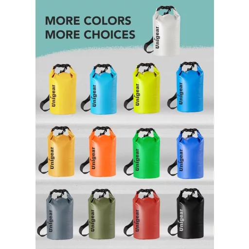 Unigear vízálló táska 2L-40L, hátizsák telefontartóval, kajak, horgászat, camping