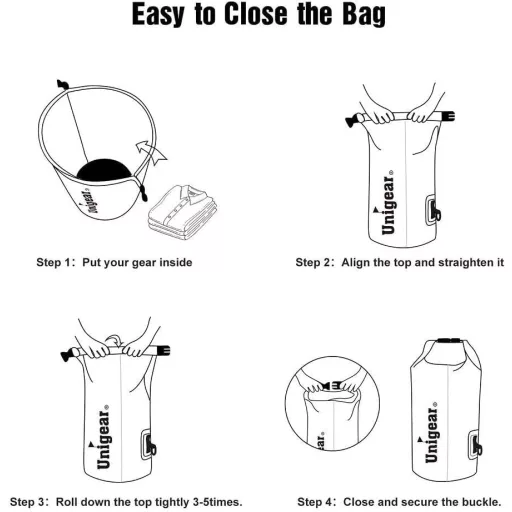 Vodotesný vak Unigear 2l-40l, batoh s držiakom na telefón a popruhom, na kajak, člnkovanie, kempovanie