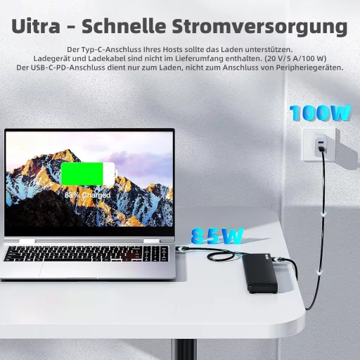 WAVLINK USB-C dokkoló 3 monitor támogatással, HDMI/DP/VGA, 100W töltés, Ethernet, SD/TF olvasó