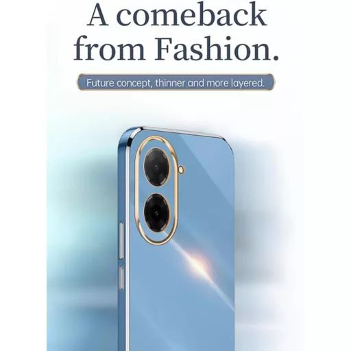 HONLEN Redmi A5 4G szilikon tok galvanizált kerettel - sötétkék
