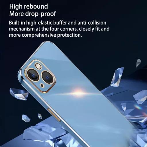 HONLEN Redmi A5 4G szilikon tok galvanizált kerettel - sötétkék