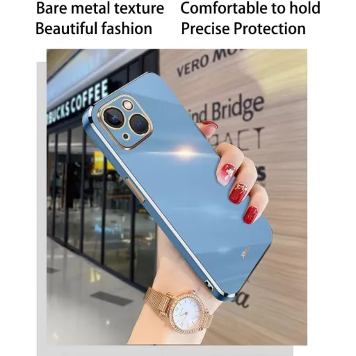 HONLEN Redmi A5 4G szilikon tok galvanizált kerettel - sötétkék