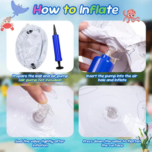 JOY SPOT! 3 db Felfújható Vízilabda Festőszett 40,6cm Strandbáll 12 Filctollal