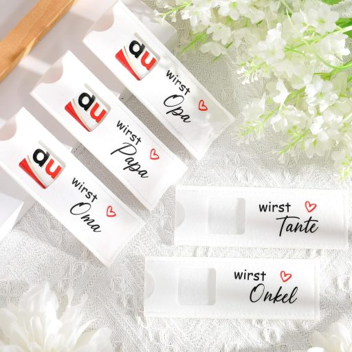 Darčeková sada na oznámenie tehotenstva Namalu, 5 ks, krabička s čokoládou kompatibilnou s Duplo