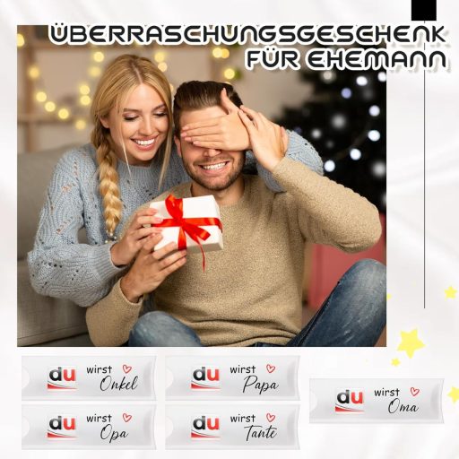 Darčeková sada na oznámenie tehotenstva Namalu, 5 ks, krabička s čokoládou kompatibilnou s Duplo