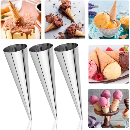 YZDZSW 21 részes rozsdamentes cannoli forma szett, nem tapadó krémsürgős kúp sütőforma kefével