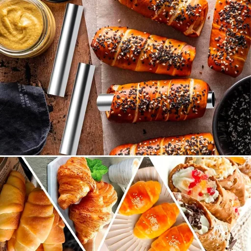 YZDZSW 21 részes rozsdamentes cannoli forma szett, nem tapadó krémsürgős kúp sütőforma kefével