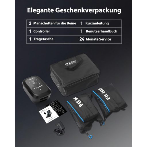 FIT KING Vezeték nélküli lábmasszírozó kompressziós csizma M/L méret