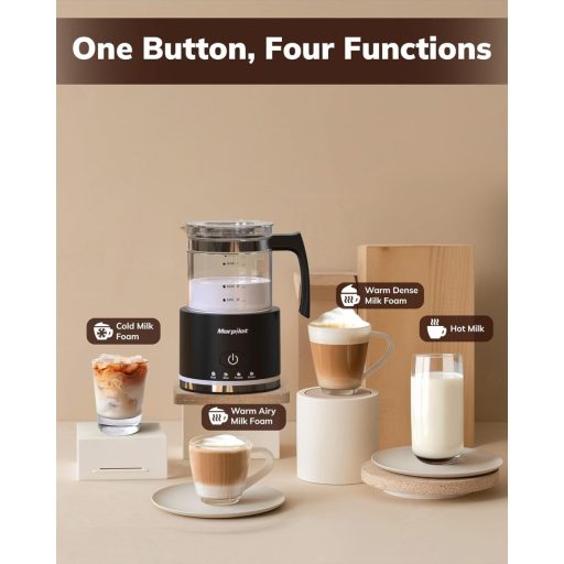 Morpilot elektromos tejhabosító 130-500ml 600W 4az1-ben forró hideg tejhez